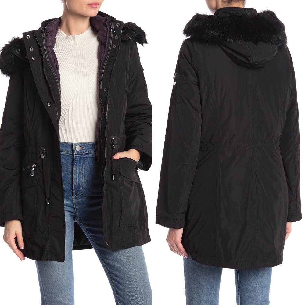 TAHARI Mckenzie Systems Faux Fur Puffer Jacket